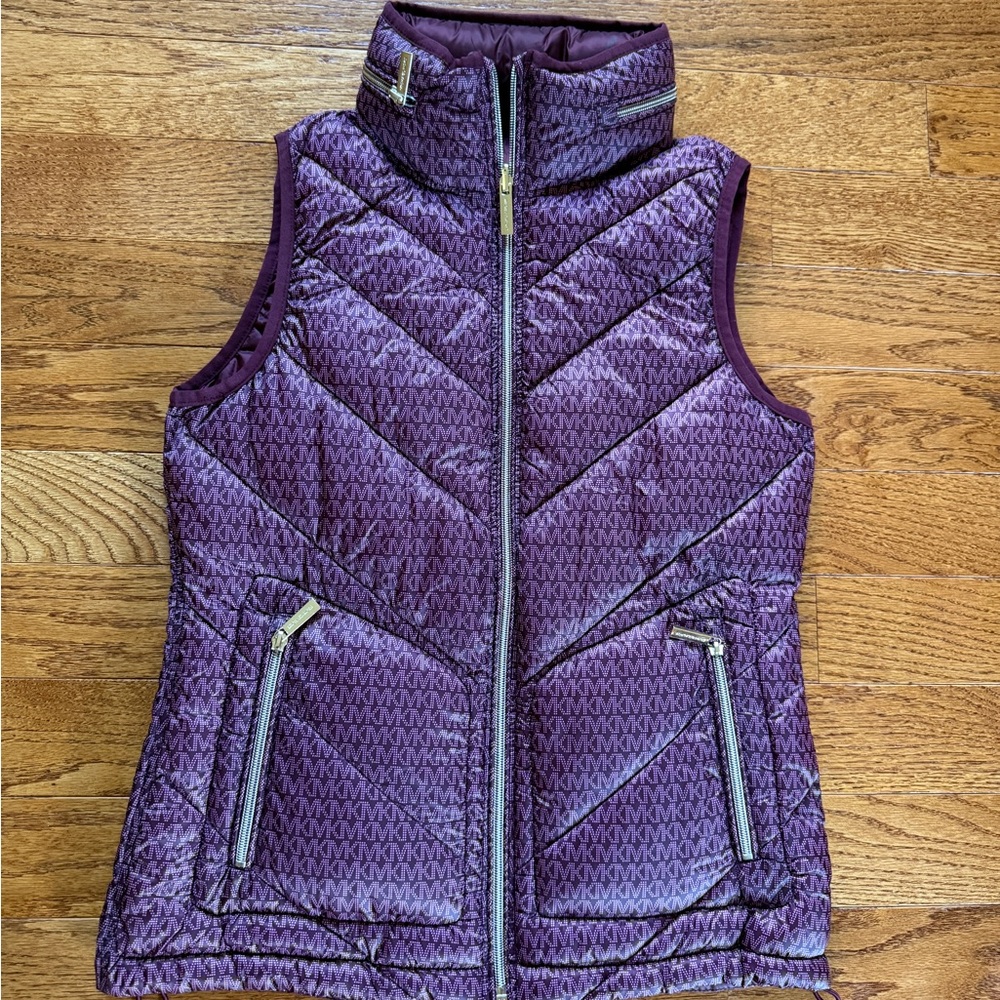 Michael Kors reversible packable puffer vest XS